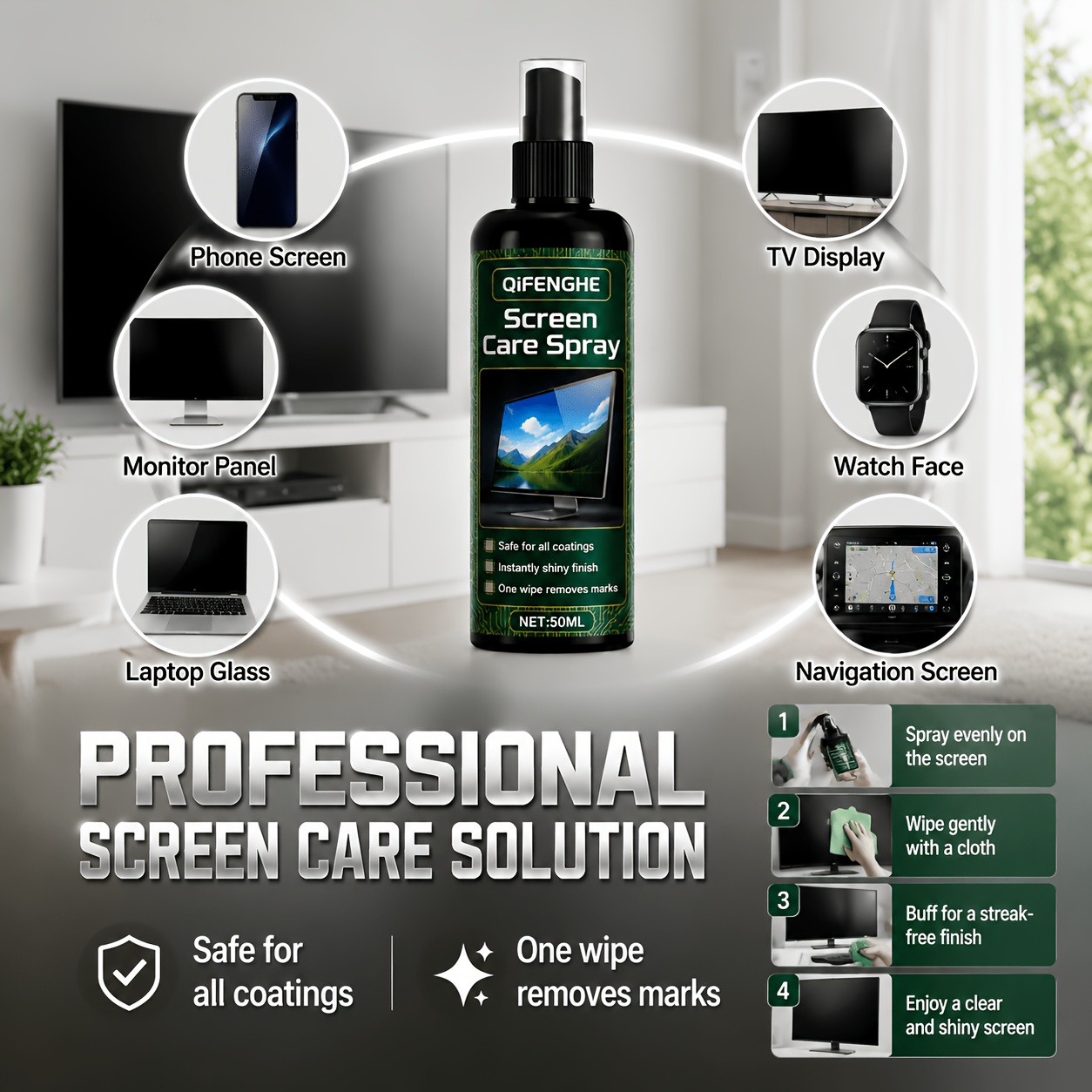 Gaming Console All - 1.69oz Larutan Pembersih Layar Mini Spray
