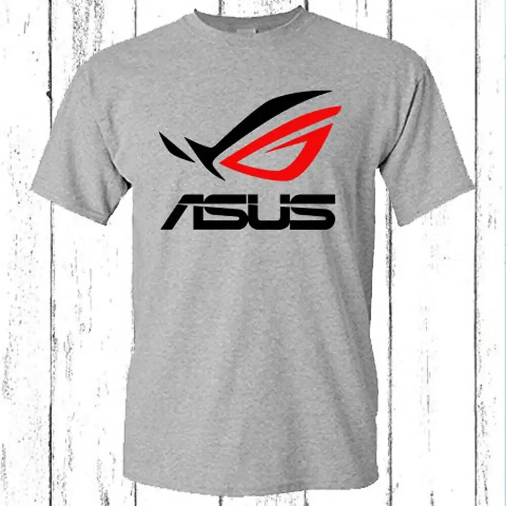 Gaming Console Asus - Kaos Abu-abu Pria Logo ASUS ROG