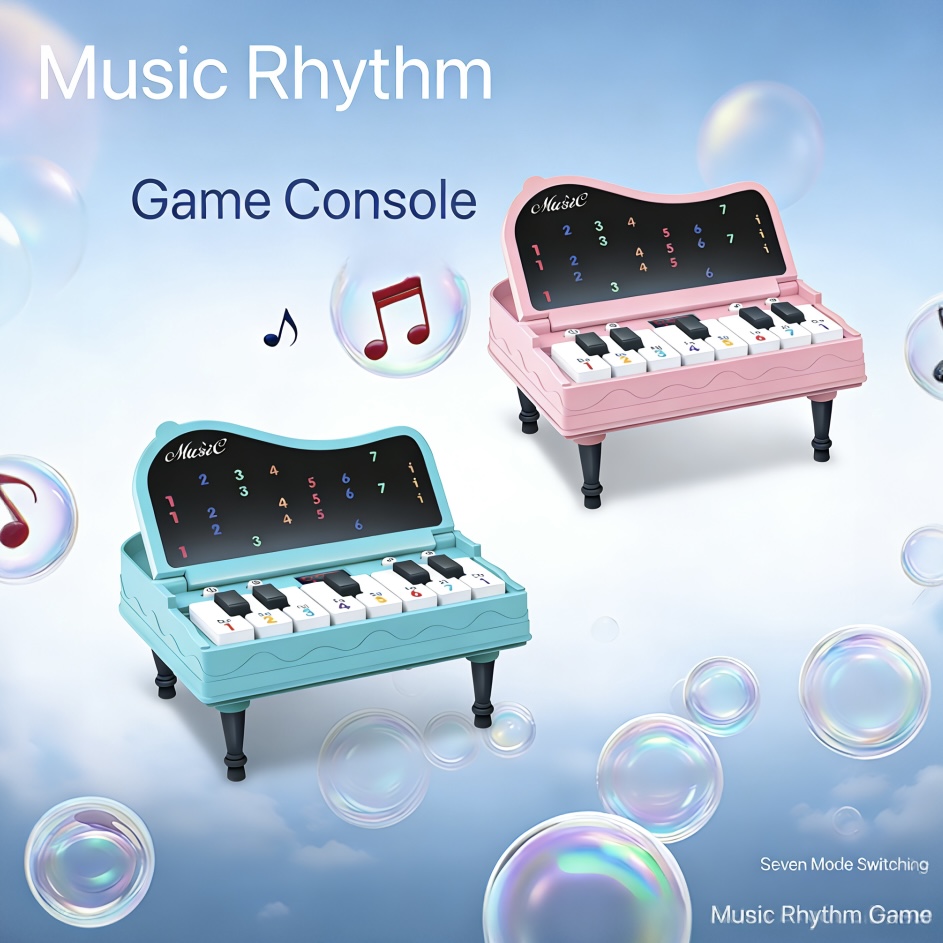 Gaming Console With Keyboard - Piano Mini Genggam dengan Lampu, Musik,