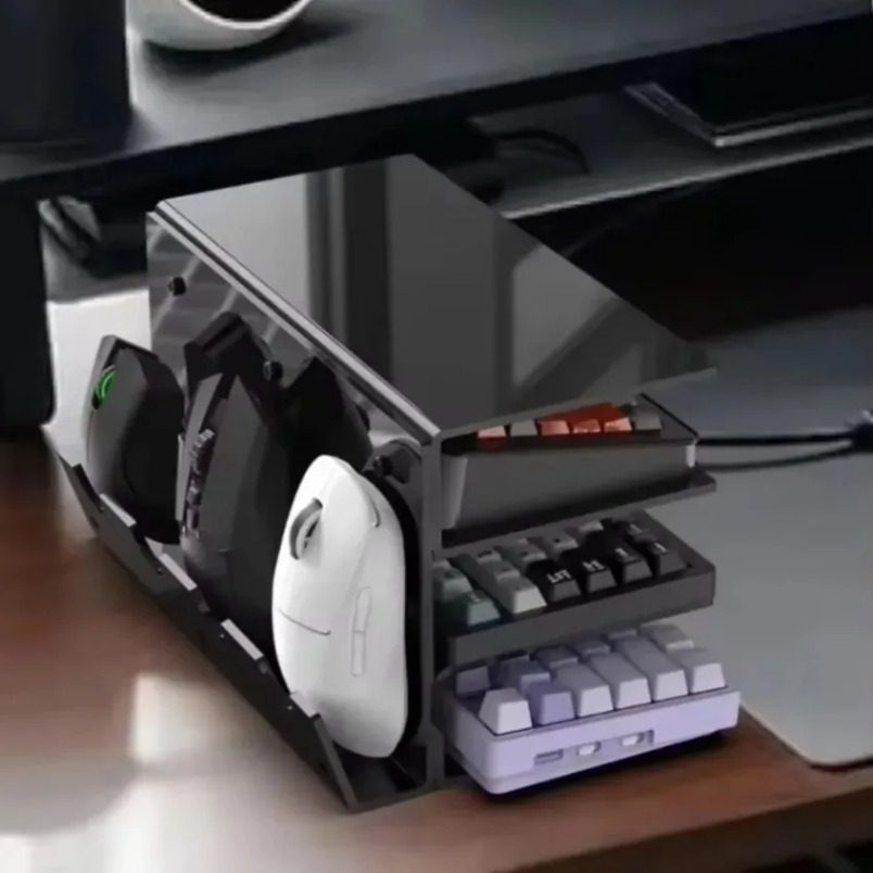 Gaming Console With Keyboard - Rak Akrilik Bening 3 Tingkat untuk
