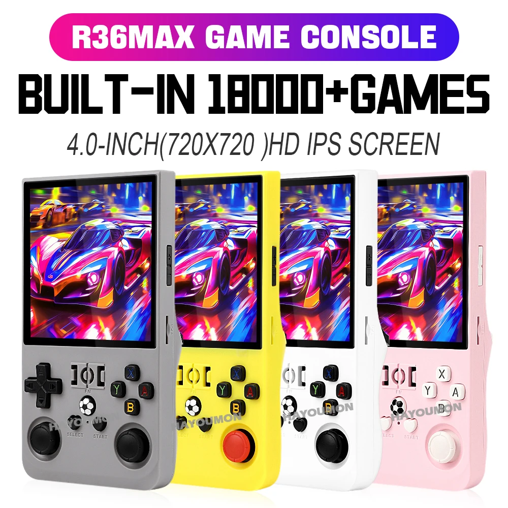 Gaming Console R36 Max - R36 Max Pemutar Game Genggam Abu-abu
