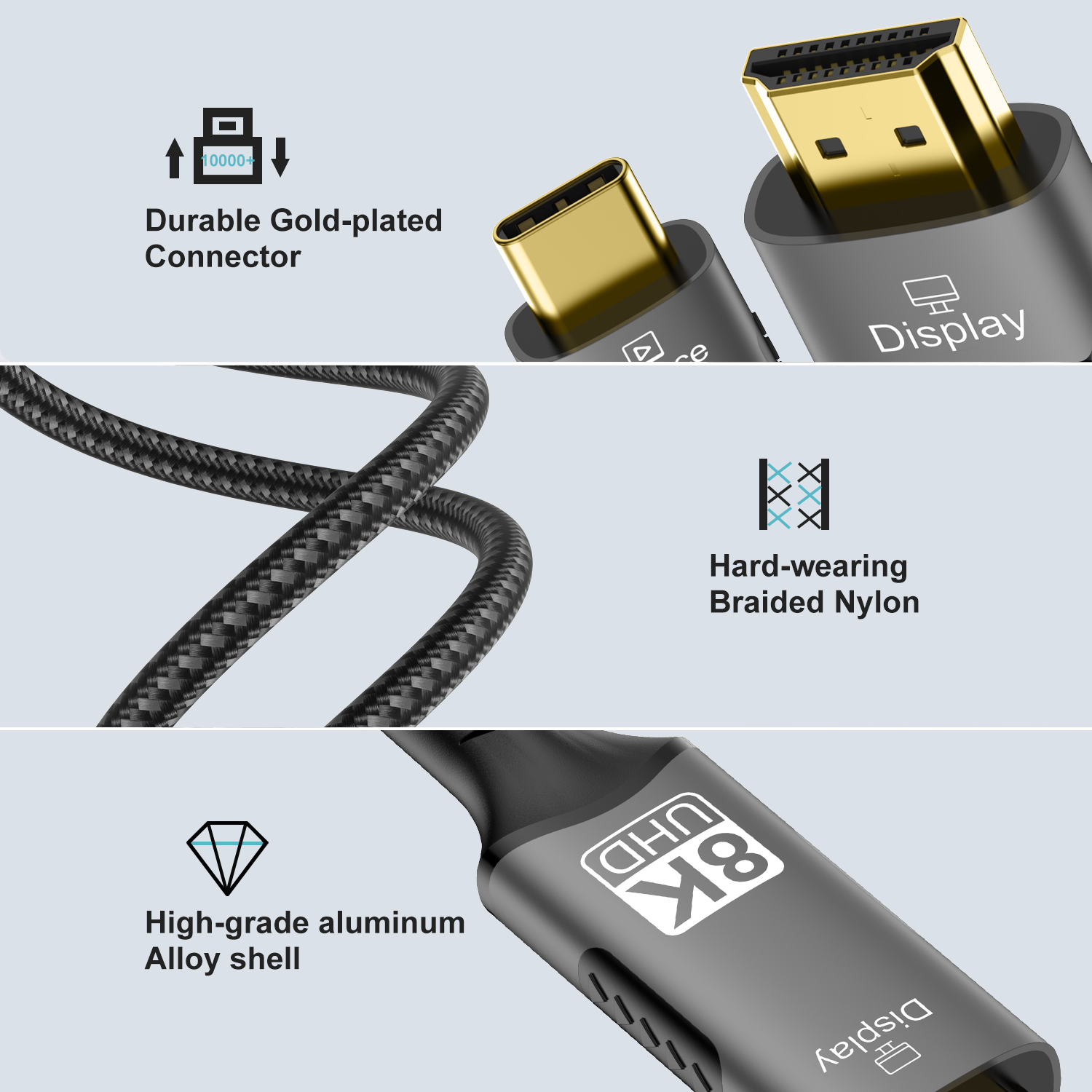 Adaptor USB C ke HDMI 8K@60Hz, - Hdmi Cable 2.1 ulasan dan harga