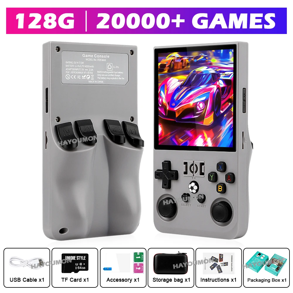 R36 Max Pemutar Game Genggam A - Gaming Console R36 Max ulasan dan harga