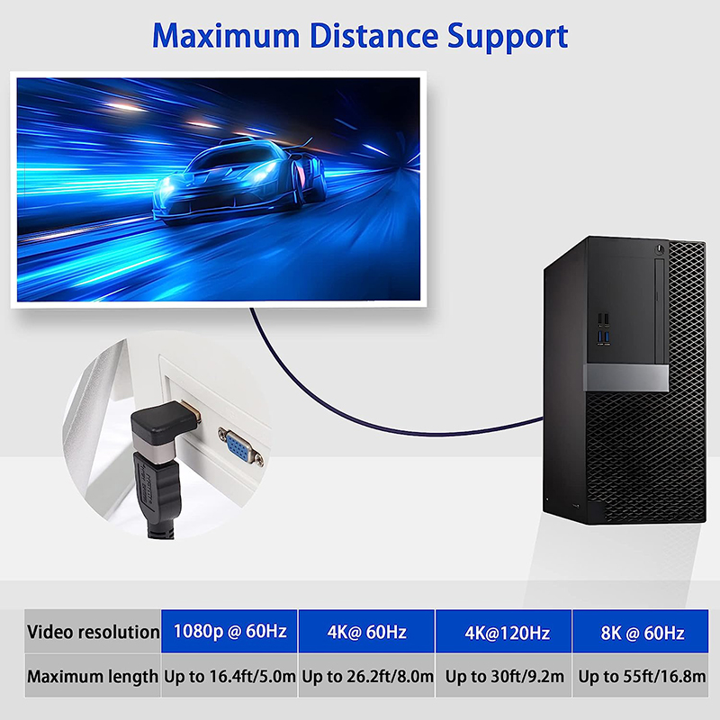 Adaptor 2.1 HD sudut kanan pri - Hdmi Cable 2.1 ulasan dan harga